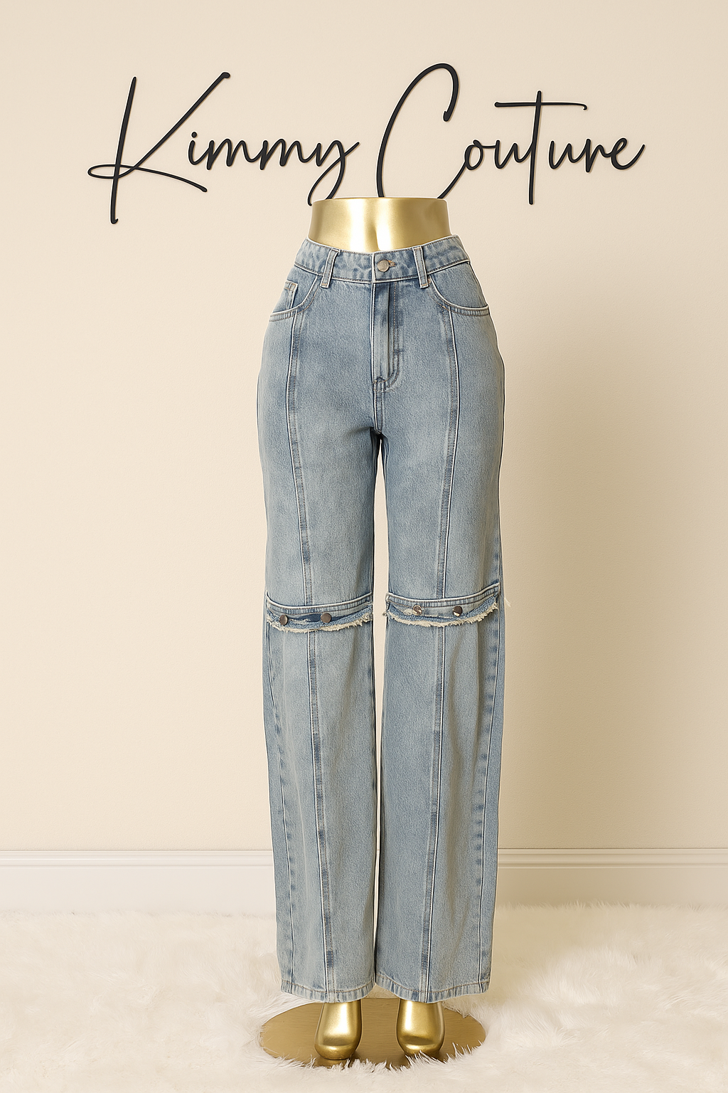 COTTON Raw Edge Solid Micro Elasticity Jeans
